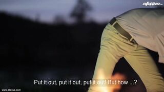 Brad Fitt Takes A Fireside Wank Whilst...